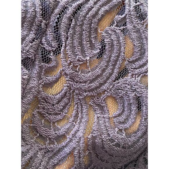 Coldwater Creek Purple Lace Knee Length Dress Size 4 Cap Sleeve​ - Picture 10 of 14